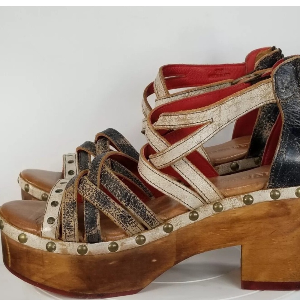 Bed Stu Antonelli Nectar Lux Leather Platform Sandals EUC Size 9 - Picture 5 of 11